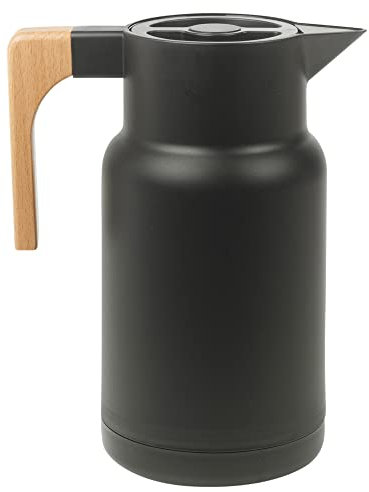 1 Litre Hot Cold Insulated Leak Proof Thermos Vacuum Jug Flask Handle Dispenser (Black)