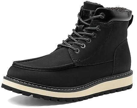 Bruno Marc Men's Winter Snow Boots Warm Fur Lined Waterproof Ankle Boots for Cold Weather Outdoor Walking,Size 10,Black,SBCH2302M