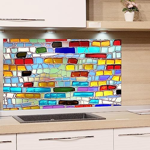 GRAZDesign Spritzschutz Küchenrückwand Glas Küche für Herd & Küchenspüle, Bunte Gläser Style | Glasplatte Rückwand Küchenwand | 100x50cm