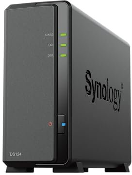 Synology DS124 4TB 1 Bay NAS Solution installed with 1 x 4TB HAT3300 Drives