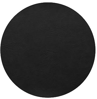 ASA - Mantelito Individual de Mesa de Piel Vegana, 38 cm, Color Negro