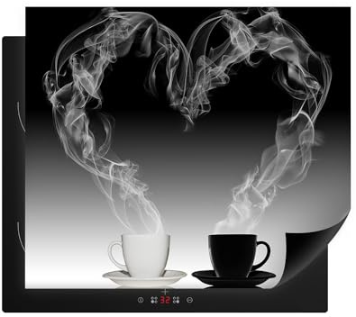 decorwelt Herdabdeckplatte aus Kunststoff Induktionsmatte Herdabdeckmatte Abdeckung Ceranfeld Kaffee Schwarz 60x52 cm Abdeckplatte Ceranfeldabdeckung Antirutschmatte Indutionskochfeld Schutz