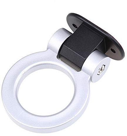 Abschlepphakenschraube Auto Tow Haken Dekorative Aufkleber Ringförmige Anhänger Haken Rennring für Universalfahrzeug Multi Colors (Color : Sliver)