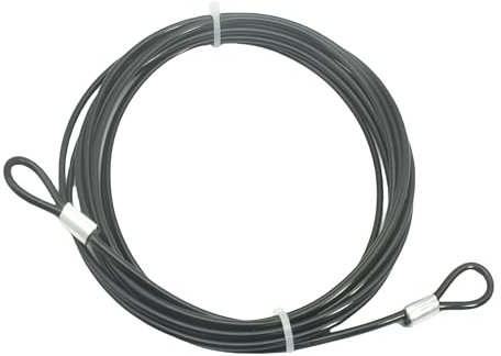 Bytiyar 16FT 4mm Stainless Steel Outdoor Travel Security Cable Lock,Braided Steel Coated Safety Cable Luggage Lock,Safety Cable Wire Rope Double Loop
