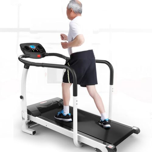 Llchaensc Multifunction Foldable Treadmill Rehabilitation Motorized Treadmill with Handrail Seniors Home Treadmill for Home Office Physical Exercise Treadmill
