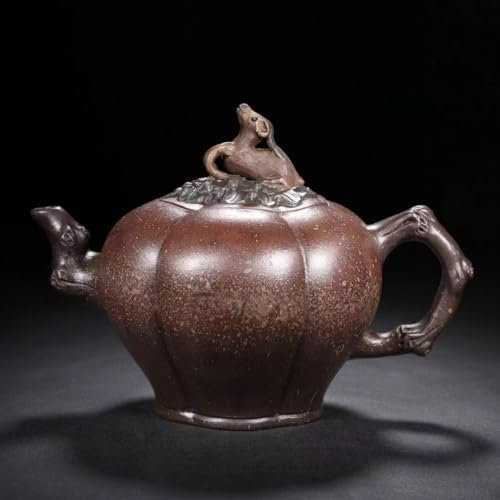 Tetera China, sección de mineral crudo hecha a mano, tetera de tocón de mono con viga de barro, juego de té antiguo de reflujo de la provincia de Taiwán.