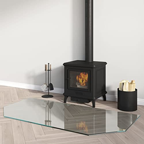 Homgoday Placa de Vidrio para Chimenea Hexagonal 120x60 cm Placa Resistente al Fuego contra Incendios Panel Protección contra Tablero de Vidrio Resistencia a Altas temperaturas