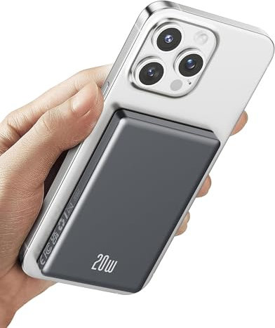 Magsafe Power Bank 10000mAh, Molto Ricarica Rapida Caricatore Portatile Magnetico Wireless, Slim 20w PowerBank con Ingresso e Uscita USB C, Battery Pack Caricabatterie per iPhone 16/15/14/13/12 Serie