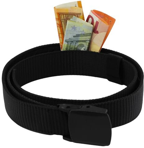 Gürtel Herren und Damen mit versteck - Geheimfach – Sicherer Geldgürtel für Reisen, Gürtel mit Geldfach, Ideal als Geldversteck Reise, Gürtellänge 120cm, Gürtelhöhe 3,8cm, Größe L.