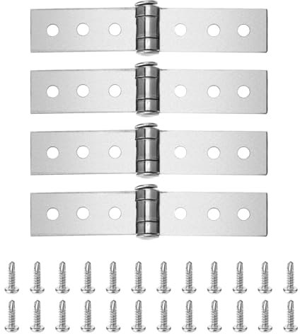 4 Stück Edelstahlscharniere, Scharniere Klappbar, Metallscharniere, Türbandscharniere, Kleine Scharniere Zum Basteln, Edelstahl-Klappscharniere Für Klapptisch, Schrank, Garderobe, Holzkiste, Möbel