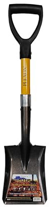 Plexon 27 Square Mini Transfer Shovel with High-Strength 50Mn Steel Blade, Weather-Resistant Fiberglass Handle & Ergonomic D-Grip – Ideal for Landscaping, Gardening, Digging and Outdoor Work
