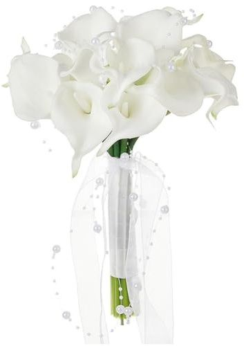 Lpitoy Wedding Bouquet for Bride, Artificial Calla Lilies Bride Holding Flower Realistic Bridal Bouquets Elegant Calla Flowers for Wedding Party Decor