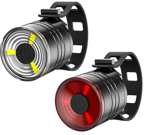 Bike Light Set,Super Bright Waterproof Mountain Road Safety & Easy Mount LED Bicycle Lights Cycling Front & Rear Light 3 Brightness Modes Mountain Bike Lights Button battery