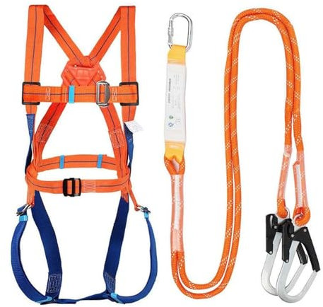 DaoWhisper Ceinture SéCurité Anti-Chute, Kit Harnais de Protection Anti-Chutes Haute Résistance avec Sangle Harnais de Securite Anti Chutes Longe Réglable Equipée pour la Construction l'entretien