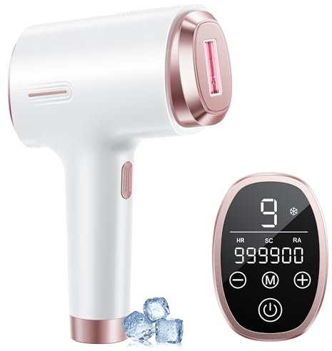 Geräte Haarentfernung mit Kühlfunktion, Haarentfernungsgerät mit LCD-Touchscreen, 9 Energiestufen, Entferner für Frauen Männer Gesicht Arme Körper Beine, Rose