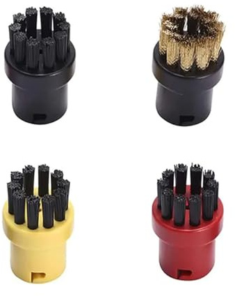 4 Pezzi Rotonde Spazzole Pulizia Vapore, Spazzole Nylon Pulizia Vapore, Spazzola Ricambio Vapore, Accessori Pulitori Vapore, Spazzola Pulizia Vapore, per Gli Accessori Pulizia Serie Karcher SC
