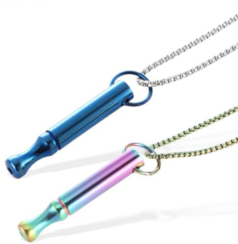 Raucherentwöhnung, 2Pcs Atemkette Rauchentwöhnung Edelstahl, Stressabbau Halskette, Meditations Atemhalskette, Atmungshalsketten, Achtsame Atmung Halskette für Meditation Entspannung Beruhigung