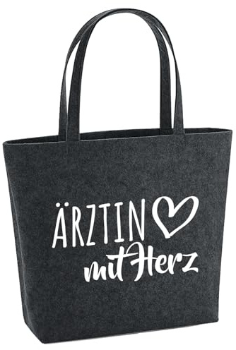 Huuraa Filzshopper Ärztin mit Herz Geschenk