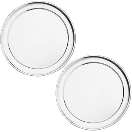 SHINEOFI 2pezzi Teglia Rotonda Per Pizza Alluminio Antiaderente Per Cottura Uniforme Per e Usa e Getta