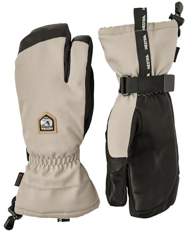 Hestra Unisex CZone Mountain 3-Finger Handschuh Wasserdicht Winddicht Leder Alpin Skihandschuh für Damen & Herren - Beige - 7