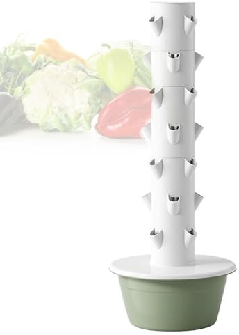 SHEUAO Tour Hydroponique,Tour Aéroponique De Jardin,Système De Culture Hydroponique pour Herbes,Fruits Et Légumes D'intérieur,avec Contrôleur Et Pompes Submersibles,Green-53X165CM