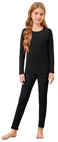 Arshiner Set di Intimo Termico Bambine Maglia Termica e Leggings Ragazze Intimo Funzionale Sci Calcio Sport Inverno Caldo Traspirante Pigiama 5-12 Anni