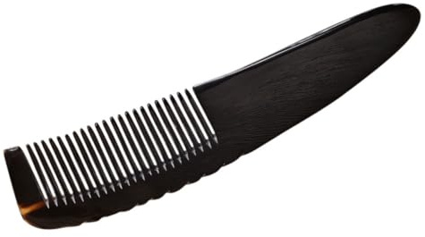 WOONEKY Natürlicher Ochsenhornkamm für Sanftes Entwirren und Kopfhautmassage mit Breiten Zinken Eleganter Friseurkamm aus Echtem Horn für Frauen und Männer mit Locken