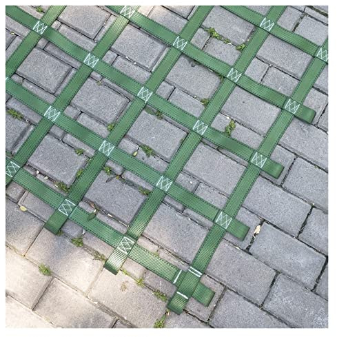 Outdoor-Kletternetz für Kinder und Erwachsene, 5,2 x 5,2 m, Dschungel-Netz, Baumhaus-Schaukel-Set, Sicherheit, Hindernislauf, Kletterwand, grünes Seilnetz, lustige Spielplatzausrüstung
