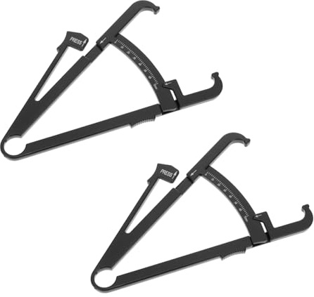 ibasenice Calibrador de Grasa Corporal para Medición de Pliegues Cutáneos de 2 Piezas Dispositivo Abs Fácil de Usar para Hombres y Mujeres en Abdomen y Cadera