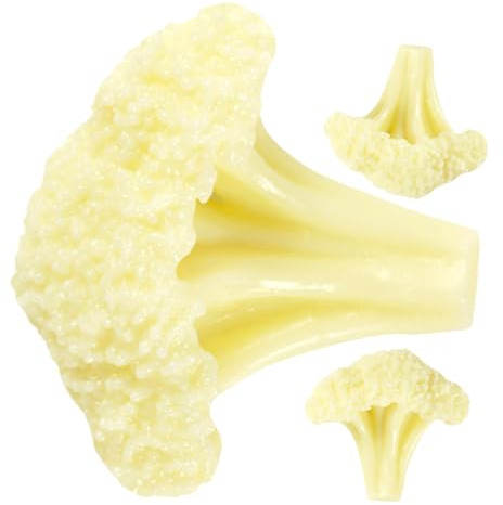 jojofuny Modelos de coliflor artificial de plástico, decoración de verduras realistas para escaparate decoración festiva 3 unidades