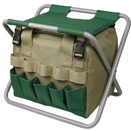Generisch Gärtnersitz,Ergonomischer Und Faltbarer Tragbarer Organizer Für Werkzeugsatz - Klappbarer Gartenhocker Mit Werkzeugtasche,Für Aktivitäten Wie Angeln Wandern Outdoor Sport Und