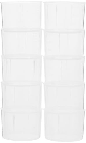 Luxshiny Vasos Medidores de Laboratorio 15 Ml de Plástico Pp Transparente, 10 Unidades, Taza Graduada para Líquidos y Medicina, Herramienta de Medición Portátil para Cocina y Reutilizable