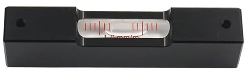 HIDUHEDN Nivel de Burbuja de Barra portátil con ampollas de Vidrio, Longitud de 100mm, precisión 0,6 0,3 1,0, Regla niveladora de Aluminio Disponible, 1 Uds.(0.30mm-White)