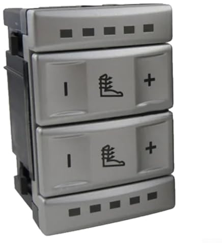 Hosrivae Bouton de commande de chauffage de siège pour S-MAX (2006–2015), pour Galaxy MK3 (2006–2015) & MK4 – ABS noir/argent OEM de rechange 6M2T-19K314-AC (Argent)