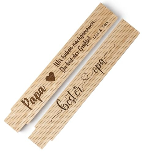 Smarteon Zollstock personalisiert mit Gravur – Bester Papa Geschenk – Meterstab für Vater, Geburtstag, Vatertag, individuell gestaltbar