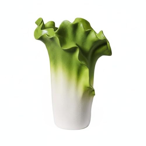 rockible Vaso Decorativo in Ceramica Silhouette Increspata Artistica Rilassante Vaso per Fiori Brocca d'Arredo Anfora Contemporanea Ceramica Smaltata Che, Nero, Grande