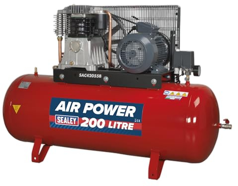 Sealey Sac42055B Compressore 200Ltr Trasmissione a cinghia 5.5Hp 3Ph 2-Stage
