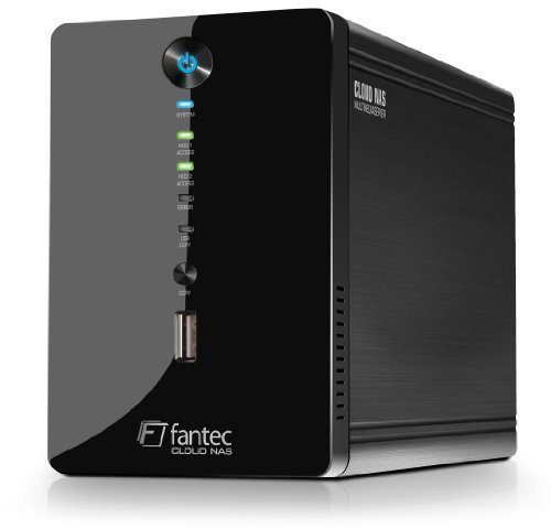 Fantec CL-35B2 RAID Cloud NAS Multimediaserver 6TB (8,9 cm (3,5 Zoll), 2-Bay, USB 2.0) mit UPnP Media /WebDav/Portal Service schwarz