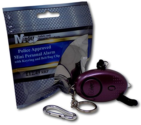 Minder PAL003 140 db Key Ring Personal Attack Alarm with Torch, Purple