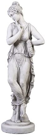 gartendekoparadies.de Frauen-Statue, Steinfigur, H. 66 cm, 11 kg, Grau, frostsicher aus Steinguss für Außenbereich