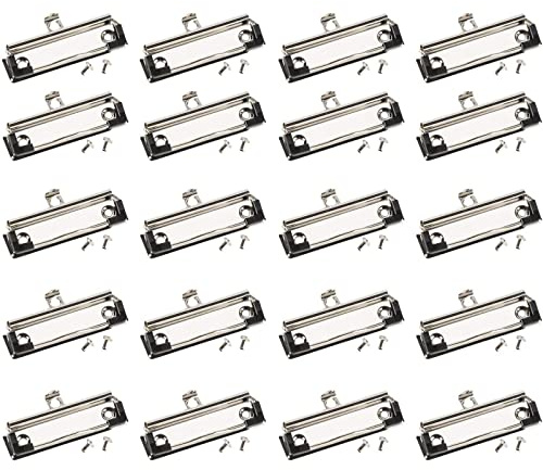 Juvale Klemmbrett-Clips (20 Stück) - Clips, Montierbar - Metall-Klemmen mit Gummi - Für Büro, Bastelprojekte, Schule, Klassenzimmer - Silberfarben, 9,9 x 3 cm