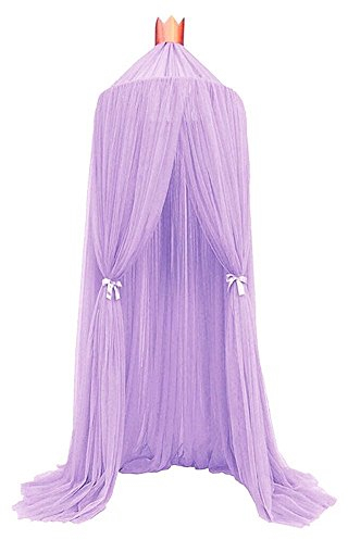 Fashion barra Betthimmel Baldachin Babybett, 100% Polyester Gewebe Romantischer Baldachin, Moskitonetz für Kinder zum Lesen, Spielen, Zelt, Hängevorhang für Babys, Schlafzimmerdekoration (Lila)