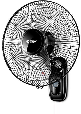 Fans Ventilatore a Muro Nero 60 W, Ventilatore da Parete per casa, Ventilatori Elettrico oscillante da 16 Pollici, Cavo di Alimentazione Extra Lungo