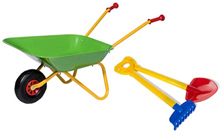 Carriola Rolly Toys, set con pala e rastrello (carriola in metallo con capacità di carico di 25 kg a partire da 2 anni e mezzo) 272846