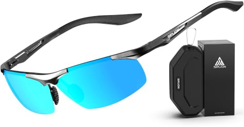 SIPLION Al-Mg Sonnenbrillen Herren Polarisiert UV400 23g Leicht für Sport | TAC-Polarisationsgläser mit rutschfesten Nasenpads für Autofahren, Angeln, Golf und Radfahren