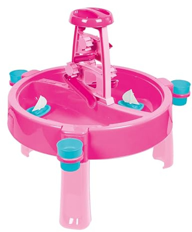 DOLU Rosa 3-in-1 Aktivitäts-Sand- und Wasserspieltisch - Rosa Indoor & Outdoor Aktivitätstisch mit Deckel für Kinder im Alter von 2 bis 8 Jahren (73 cm H)