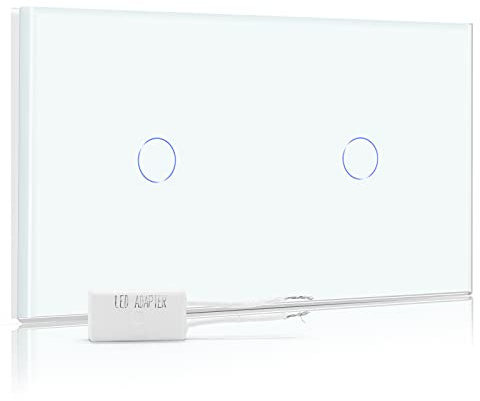 BSEED Interruttore dimmer a LED, dimmer touch, 1 x 2 vie, 1 x 2 vie, interruttore touch screen, funzionamento con dimmer a LED