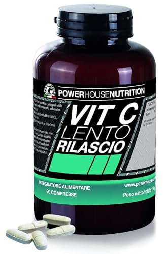 VITAMINA C 1000mg Lento Rilascio Powerhouse Nutrition | Integratore Alimentare di Vitamina C Made in Italy | Promuove il normale funzionamento del sistema immunitario | 90 compresse - 1000mg