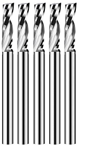 Metal Bit de grabado de Bit del enrutador del molino de la flauta de una sola flauta 3,175 1/4 pulgadas Cortador de fresado de espiral de vástago para el aluminio de metal de carpintería