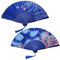 AWCIGG 2 Stück Fächer Handfächer Bunt Fächer Holz Stoff Geschnitzten Bambus Faltfächer Hand Fan Asiatische Chinesische Japanische Deko für Damen Hochzeit Sommer Kinder Mädchen Männer Geschenk